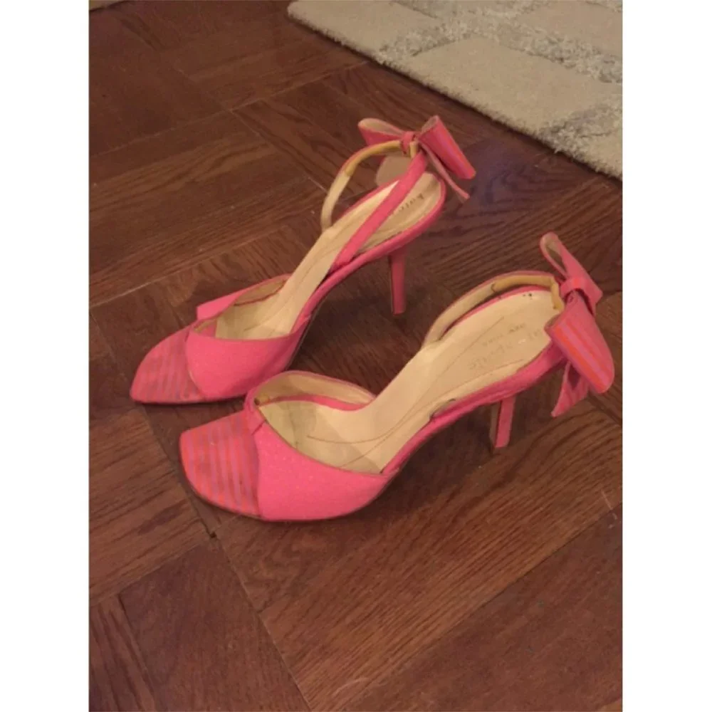Kate Spade Pink Bow Heeled Sandals